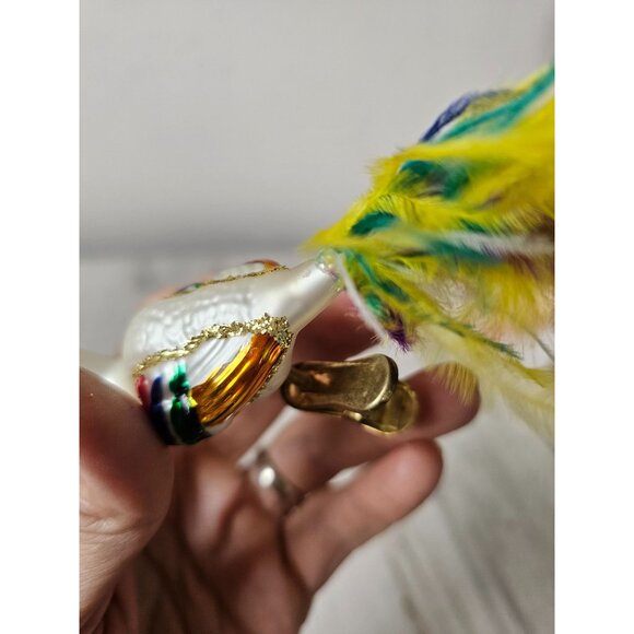 Rainbow glass swan clip ornament feather glass Xmas bird tree - Picture 9 of 9